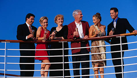 Group of People on Deck of Cruise Ship Group of People on Deck of Cruise Ship